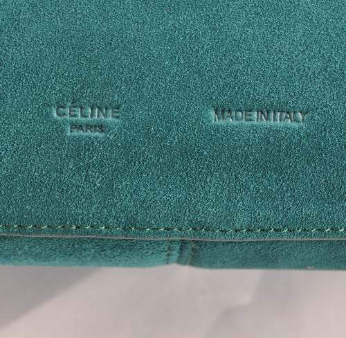 Celine Gourmette Small Bag in Suede Leather - 3078 Green - Click Image to Close